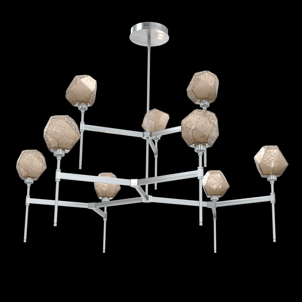 Gem Round Belvedere Chandelier-55-Satin Nickel