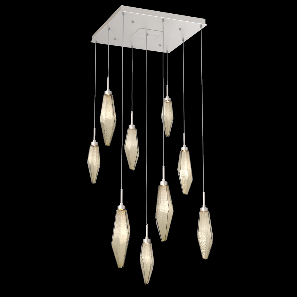 Rock Crystal Square 9pc Multi-Pendant