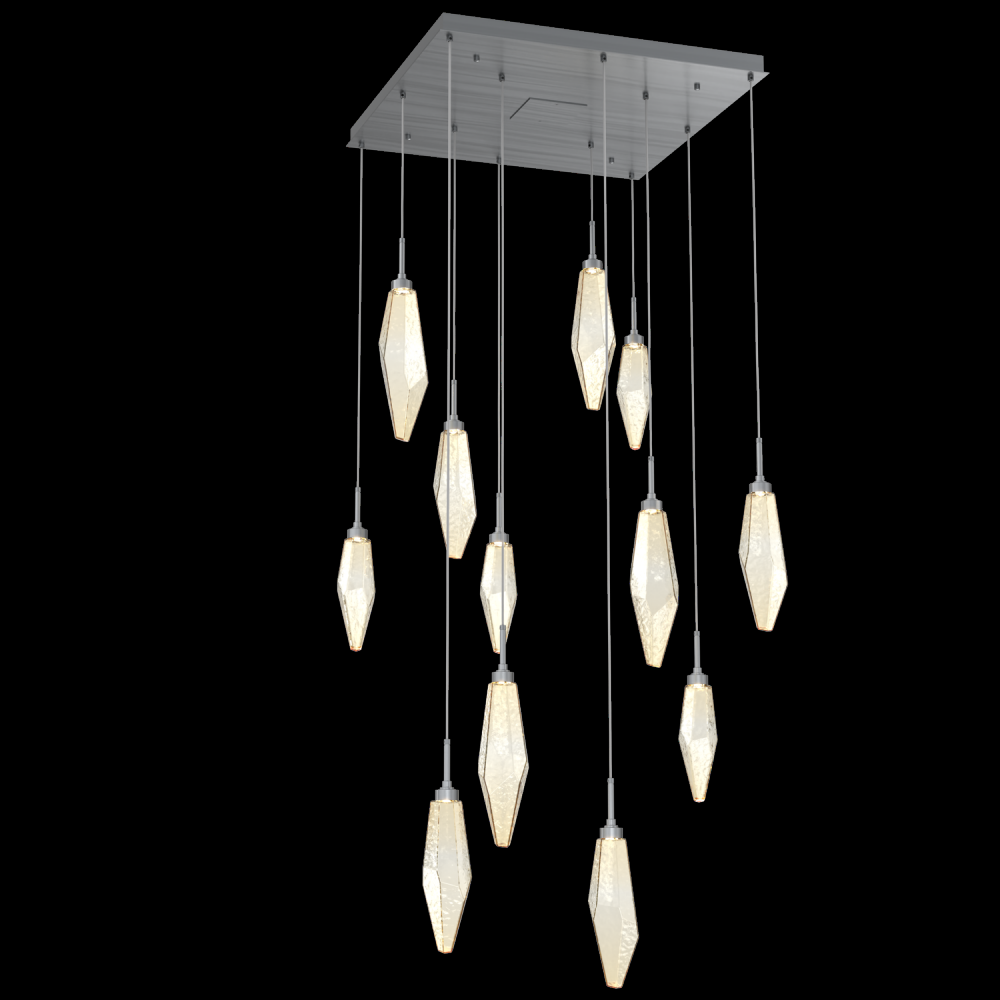 Rock Crystal Square 12pc Multi-Pendant