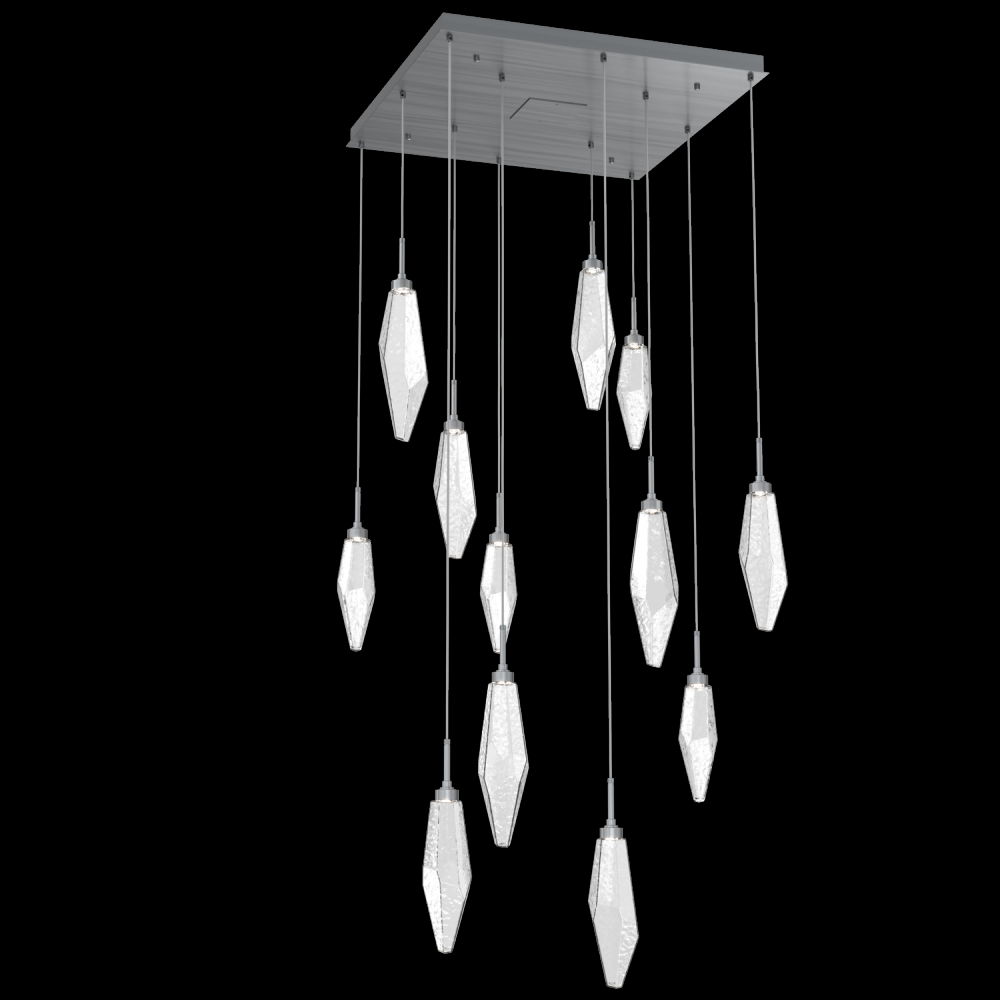 Rock Crystal Square 12pc Multi-Pendant