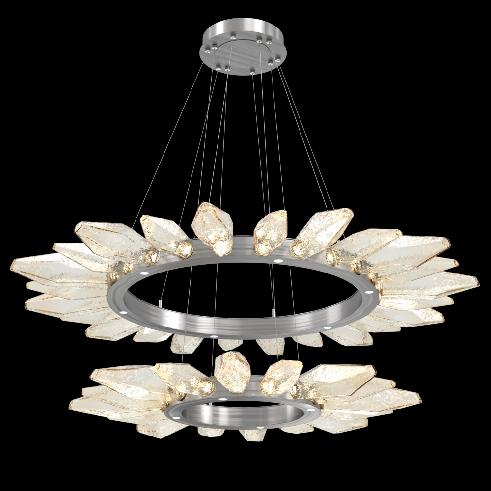 Rock Crystal Radial Ring Two Tier - 42/56-Satin Nickel