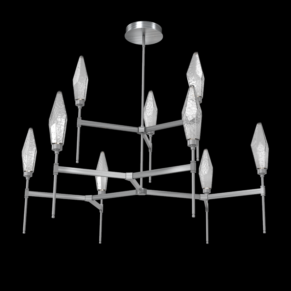 Rock Crystal Round Belvedere Chandelier-54-Gunmetal