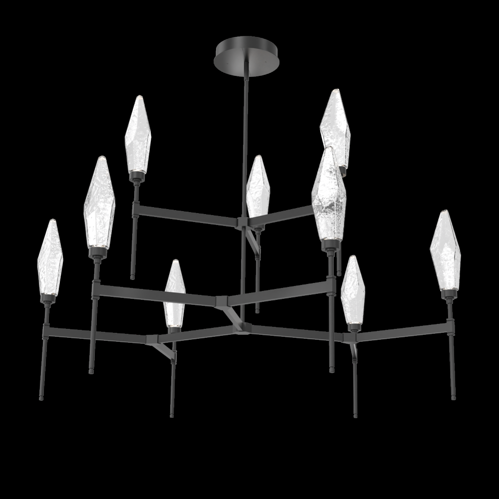 Rock Crystal Round Belvedere Chandelier-54-Matte Black