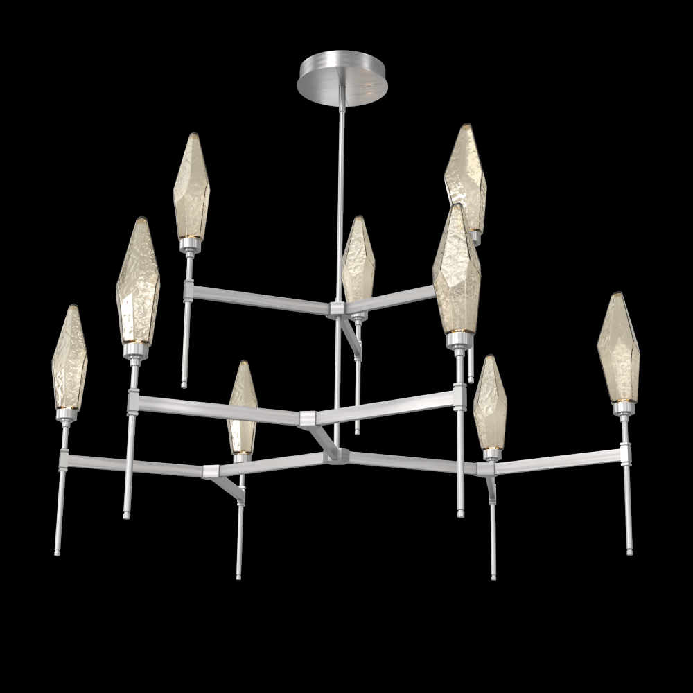 Rock Crystal Round Belvedere Chandelier-54-Satin Nickel