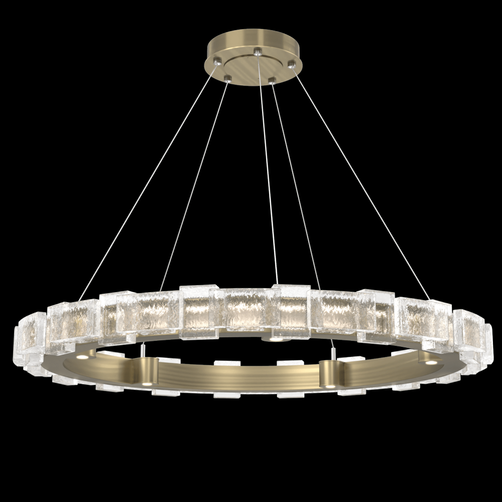 Tessera 38in Ring-Heritage Brass-Tetro Cast Glass