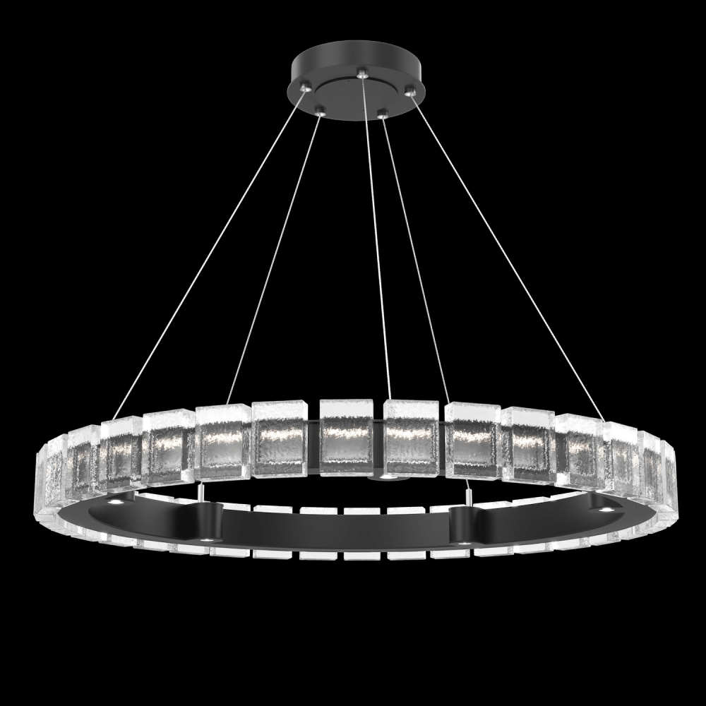 Tessera 38in Ring-Matte Black-PavÃ© Cast Glass