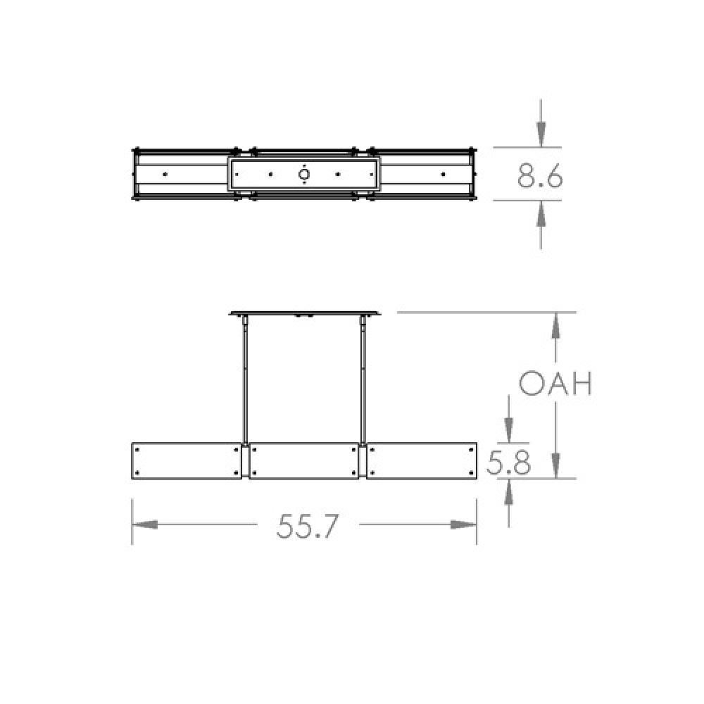 Textured Glass Linear Suspension-56-Satin Nickel