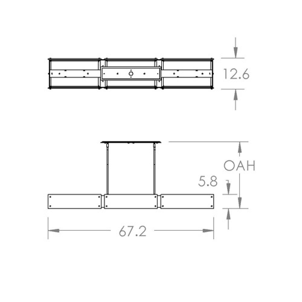 Textured Glass Linear Suspension-67-Satin Nickel