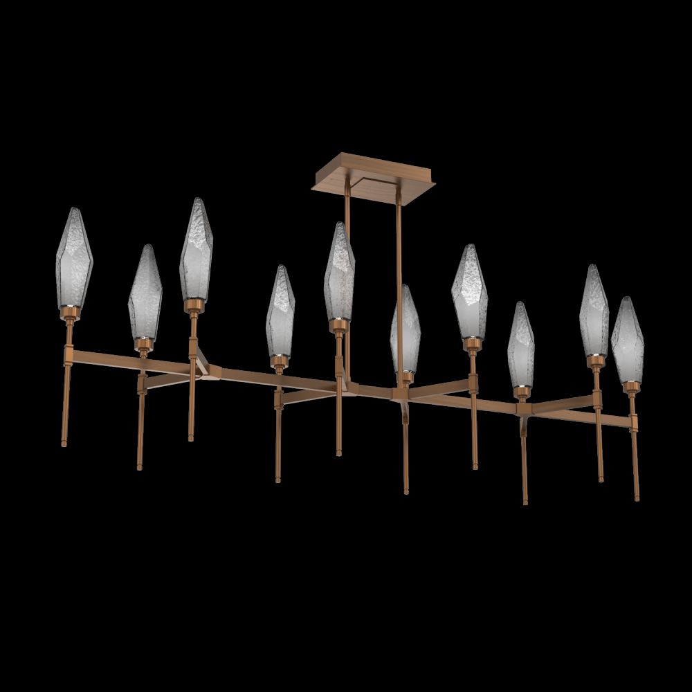 Rock Crystal Linear Belvedere Suspension-67-Oil Rubbed Bronze