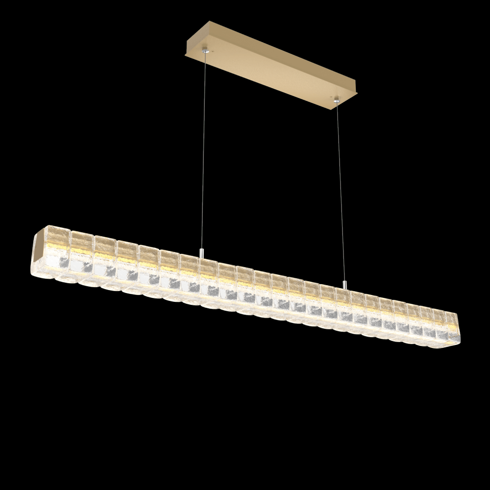 Asscher Linear Suspension 48"-Gilded Brass-Asscher Clear