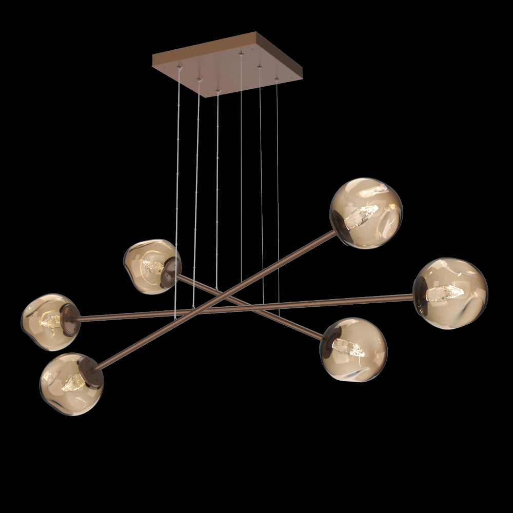 Luna Triple Moda-Burnished Bronze-Geo Inner - Bronze Outer-Stainless Cable-LED 3000K