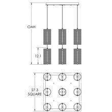 Hammerton CHB0019-12-CS-0F-C01-L1 - Uptown Mesh Square Multi-Pendant-12