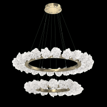 Hammerton CHB0059-2B-HB-BC-CA1-L3 - Two Tier Blossom Ring Chandelier - 2B-Heritage Brass