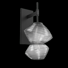 Hammerton IDB0089-01-MB-S-L3 - Mesa Sconce-Matte Black-Smoke Blown Glass