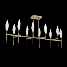 Hammerton PLB0050-67-HB-CC-001-L3 - Rock Crystal Linear Belvedere Suspension-67-Heritage Brass