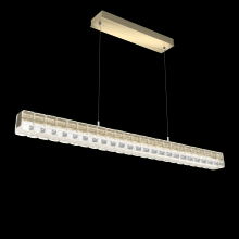 Hammerton PLB0080-48-HB-AC-CA1-L3 - Asscher Linear Suspension 48"-Heritage Brass-Asscher Clear