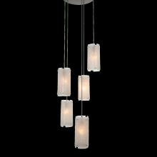 Hammerton CHB0044-08-BS-SG-C01-E2 - Textured Glass Round 8pc Multi-Pendant