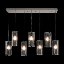 Hammerton PLB0044-09-BS-IW-C01-E2 - Textured Glass Linear 9pc Multi-Pendant