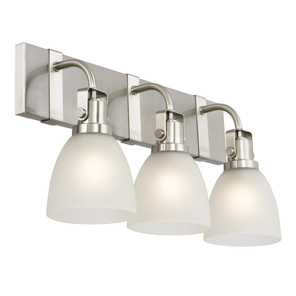 Edison 3-Light Brushed Nickel Finish Vanity Light 6.5“ X 20.5” X 10.5“