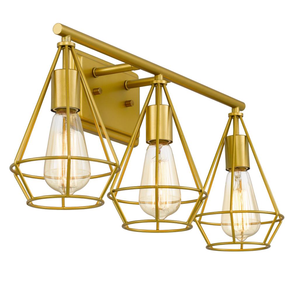 Crusoe 3-Light Luxury Gold Finish Vanity Light 7.25“ X 25.5” X 10.75“