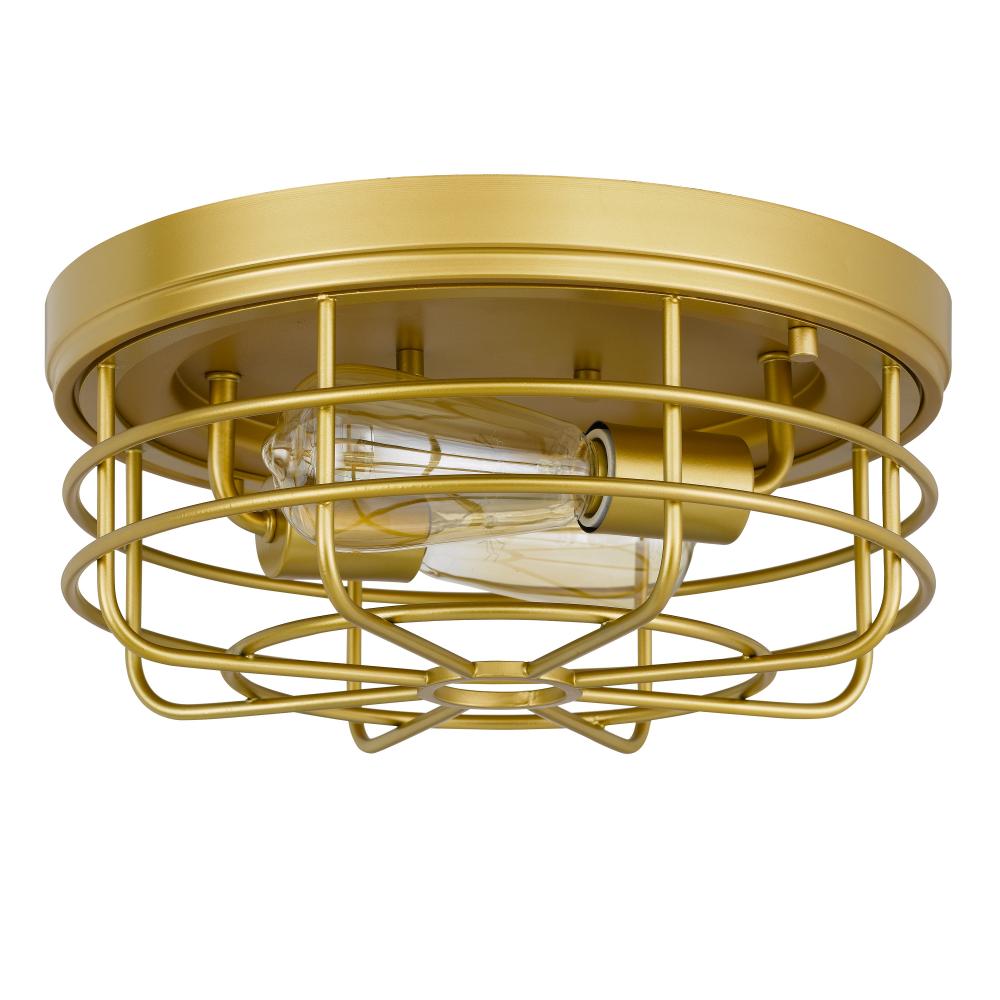 Emerson 2-Light Luxury Gold Finish Flush Mount 13“ X 13” X 5.5“