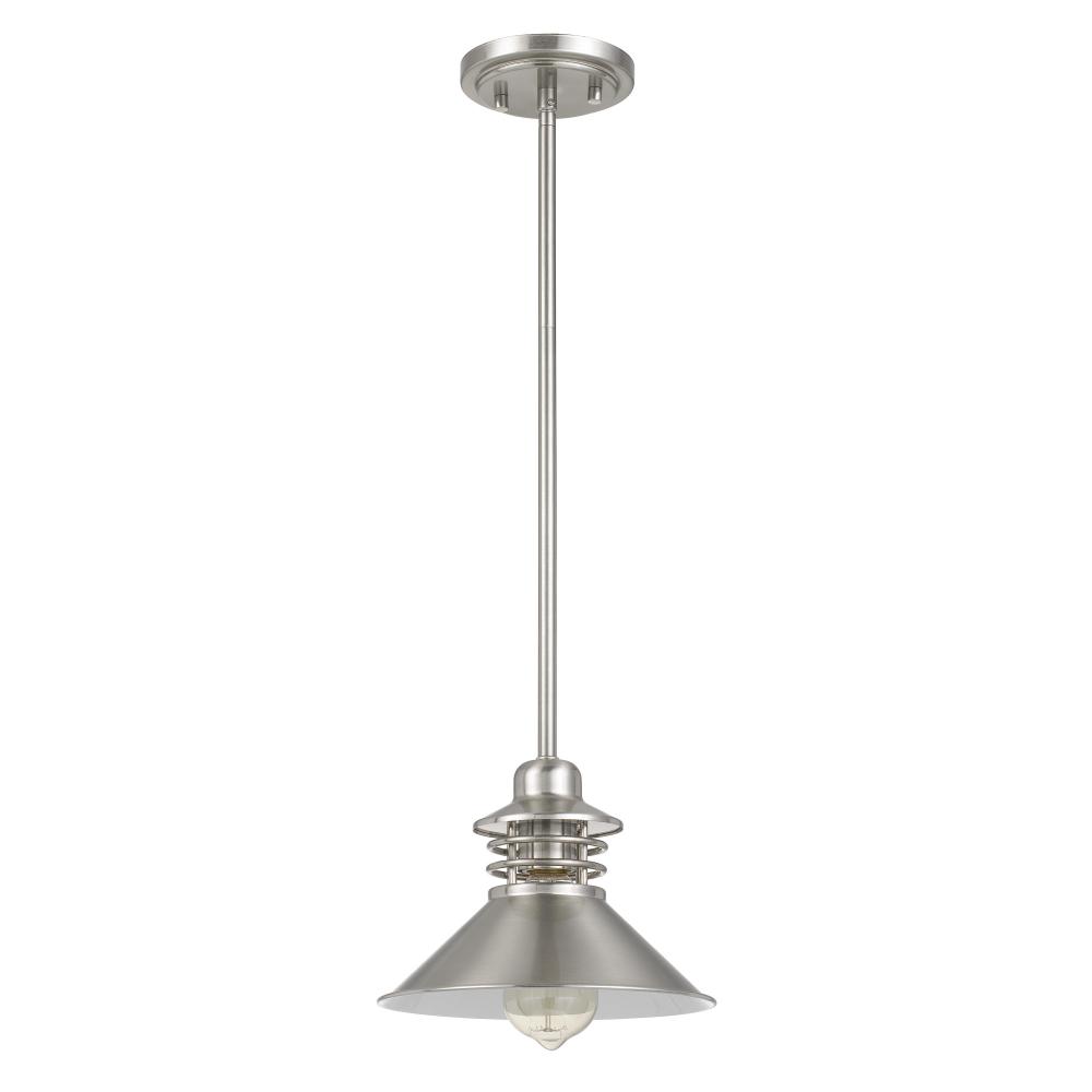 Robby 1-Light Brushed Nickel Finish Mini Pendant 9“ X 9” X 6.63“