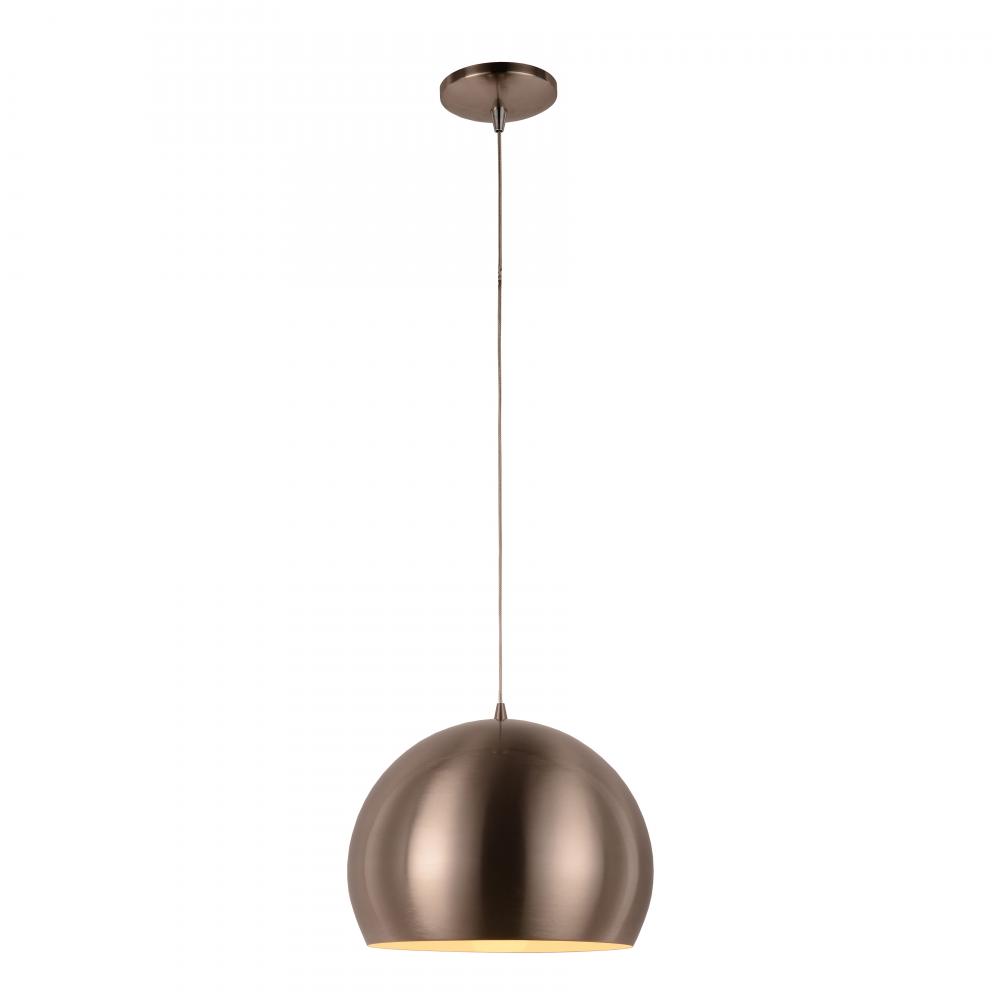 Monroe 12-Watt Brushed Nickel Finish Integrated LEd Pendant Light 3000K 12 in. Dia x 96 in. H