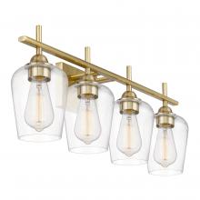 Worldwide Lighting Corp E20004-017 - Bacchus 4-Light Plated Satin Brass Vanity Light 6.75“ X 28.75” X 9.75“