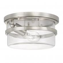 Worldwide Lighting Corp E30029-005 - Kenmore 1-Light Brushed Nickel Finish Flush Mount 9.88“ X 9.88” X 5“