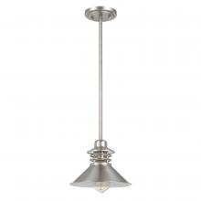 Worldwide Lighting Corp E80066-005 - Robby 1-Light Brushed Nickel Finish Mini Pendant 9“ X 9” X 6.63“