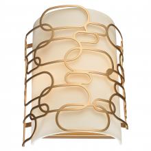 Worldwide Lighting Corp W23440MG9 - Montauk 2-Light Matte Gold Finish Wall Sconce Light 9 in. W x 13 in. H Medium