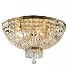 Worldwide Lighting Corp W33088B24 - Metropolitan 9-Light Antique Bronze Finish Crystal Flush Mount Ceiling Light 24 in. Dia x 15 in. H R