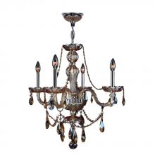 Worldwide Lighting Corp W83095C23-AM - Provence Collection 4 Light Chrome Finish and Amber Crystal Chandelier 23" D x 25" H Medium