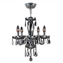 Worldwide Lighting Corp W83127C16-SM - Gatsby Collection 5 Light Chrome Finish and Smoke Blown Glass Chandelier 16" D x 18" H Mini