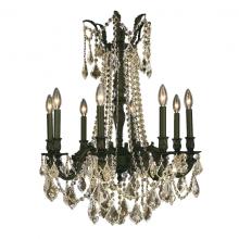 Worldwide Lighting Corp W83306F24-GT - Windsor 8-Light dark Bronze Finish and Golden Teak Crystal Chandelier 24 in. Dia x 30 in. H Large