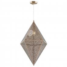 Worldwide Lighting Corp W83431RG14 - Geometrics 1-Light Rose Gold Finish Finish Stainless Steel Pendant Light 14 in. Dia x 22 in. H Small