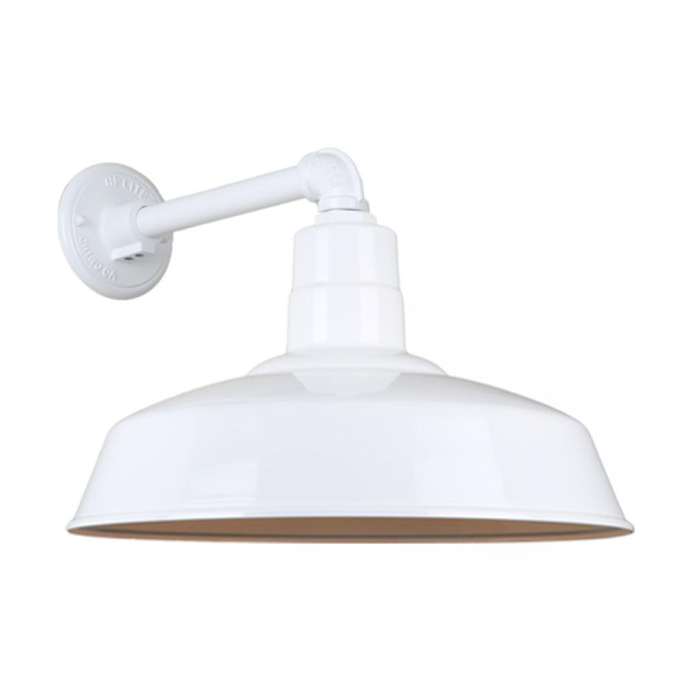 18" Gooseneck Light Warehouse Shade, QSNB-44 Arm