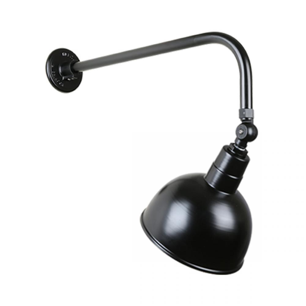 12" Gooseneck Light Deep Bowl Shade, QSNB-13 Arm, Swivel Knuckle Accessory