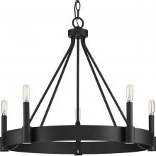 Progress P400318-31M - Breckenridge Collection Five-Light Matte Black Rustic Farmhouse Chandelier