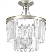 Progress P2325-134 - Glimmer Collection Three-Light 15-1/2" Semi-Flush Convertible