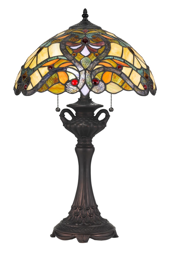 25" Height Resin Table Lamp in Tiffany Finish