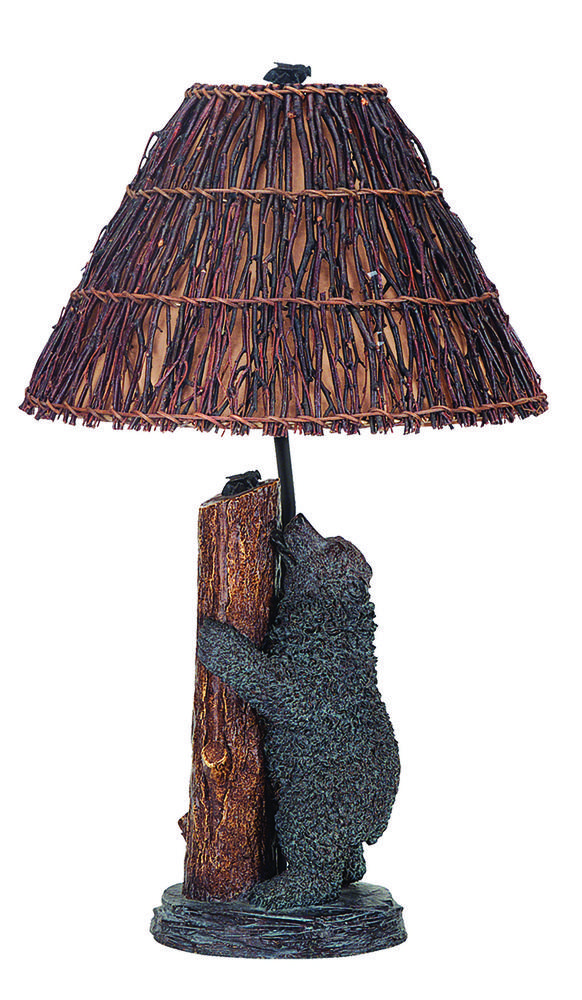 29" Height Resin Table Lamp in Brown