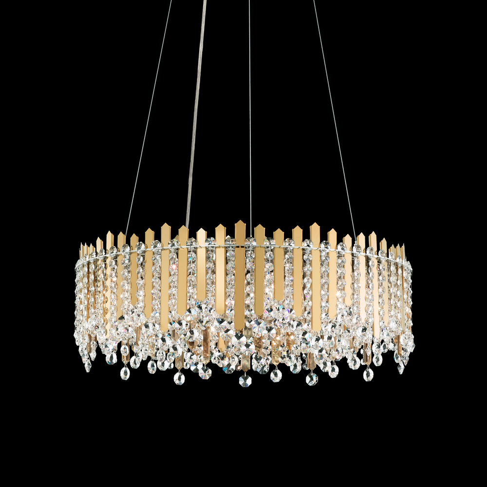 Chatter 12 Light 120V Pendant in Polished Stainless Steel with Clear Radiance Crystal