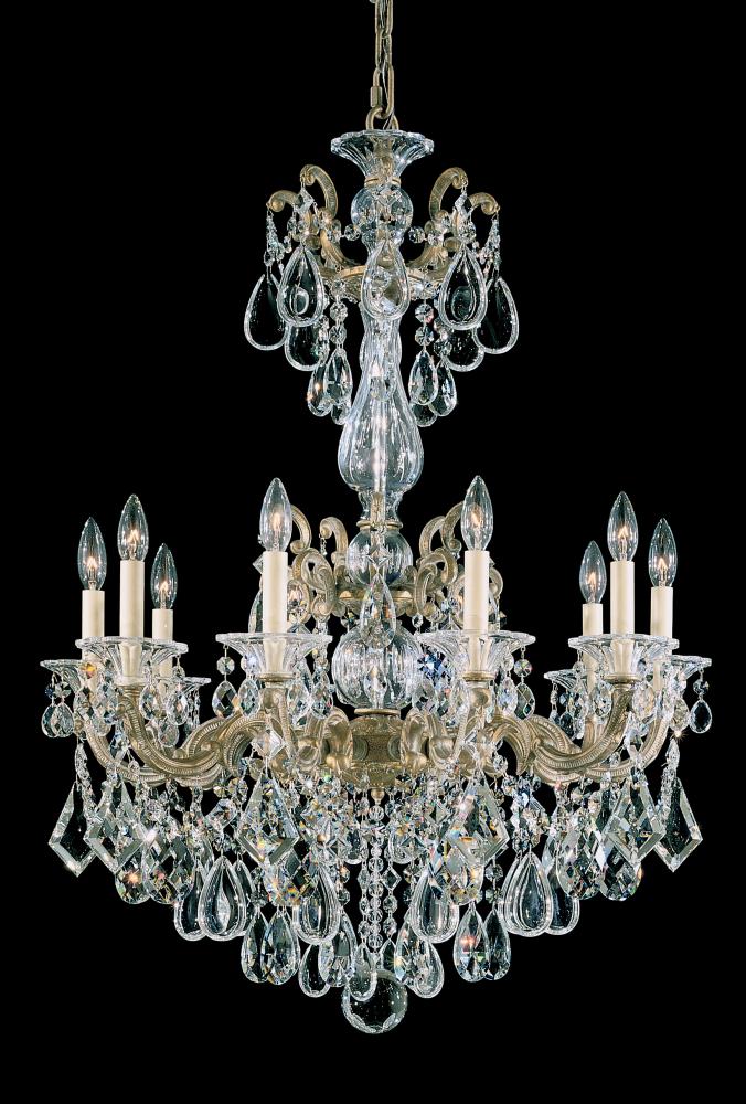 La Scala 10 Light 120V Chandelier in Heirloom Bronze with Clear Radiance Crystal