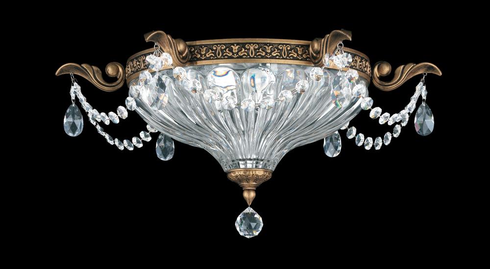 Milano 2 Light 120V Flush Mount in French Gold with Clear Radiance Crystal