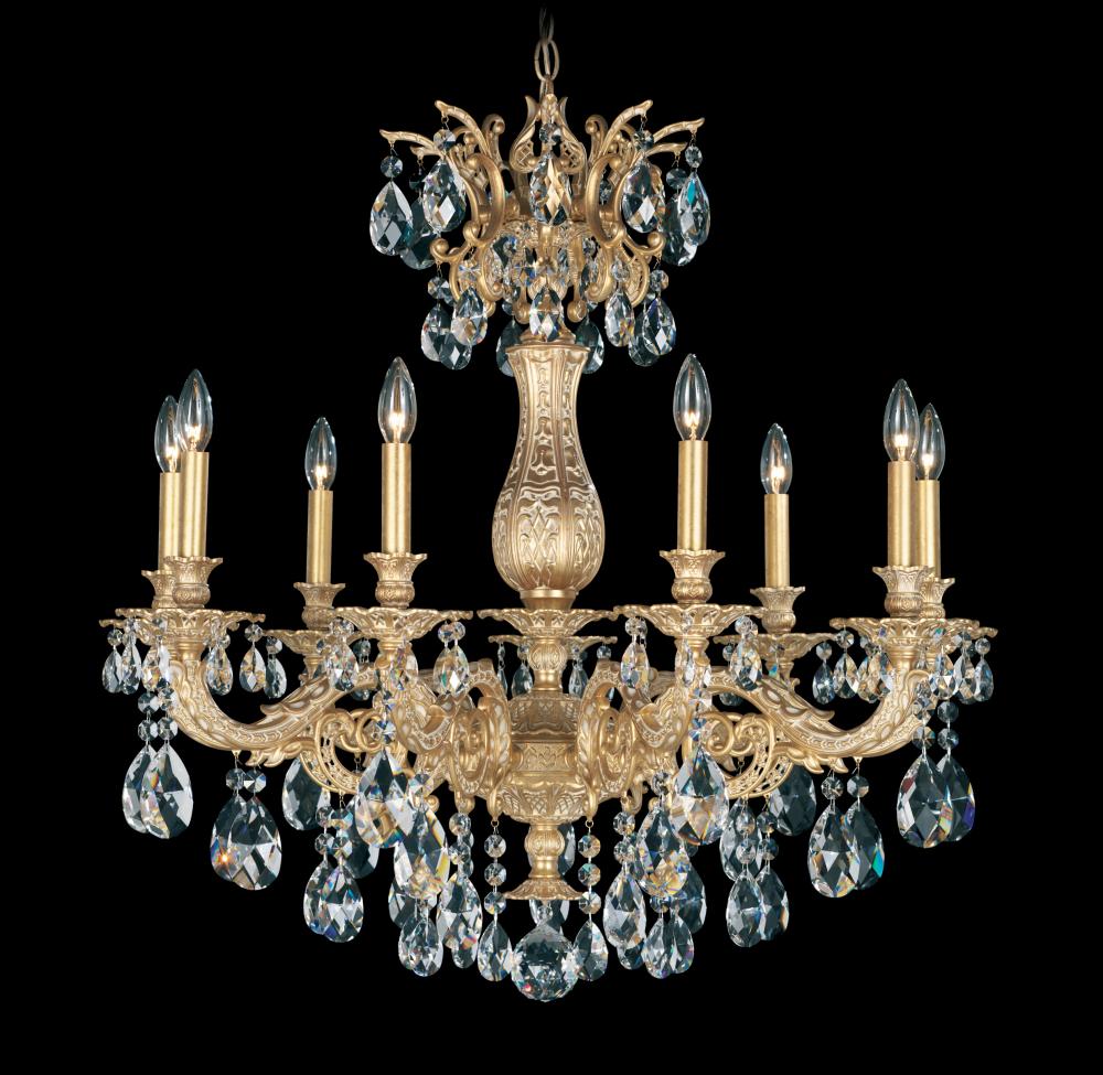 Milano 9 Light 120V Chandelier in Antique Silver with Clear Radiance Crystal