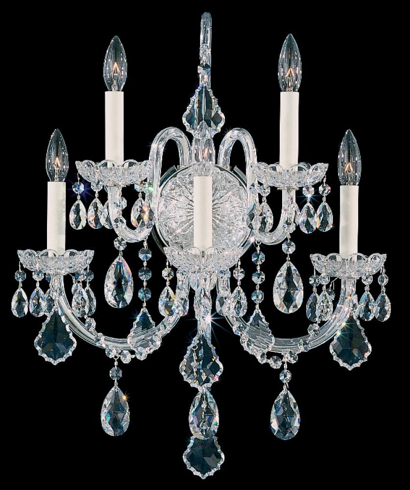 Olde World 5 Light 120V Wall Sconce in Aurelia with Clear Radiance Crystal