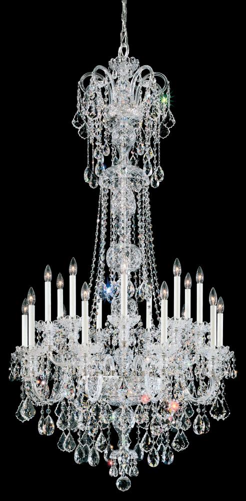 Olde World 23 Light 120V Chandelier in Polished Silver with Clear Radiance Crystal