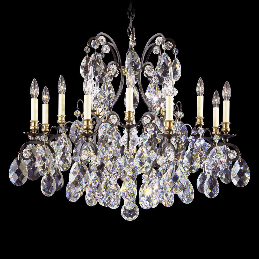 Renaissance 13 Light 120V Chandelier in Etruscan Gold with Clear Heritage Handcut Crystal