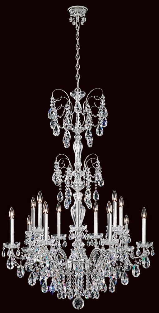 Sonatina 14 Light 120V Chandelier in Black Pearl with Heritage Handcut Crystal